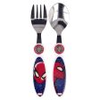 Set de 2 cubiertos infantiles de acero inoxidable compuesto de tenedor y cuchara de Spiderman Embalaje Deteriorado Online Sale