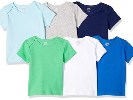 Amazon Essentials Camiseta con Hombros Abiertos Unisex Bebés, Pack de 6, Azul Verde, Prematuro Sale