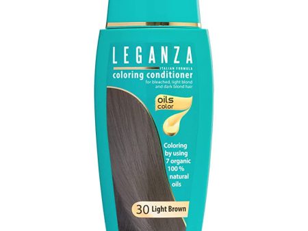 Leganza, Bálsamo Colorante Natural para el Cabello Color Marrón Claro Nº 30, Tinte Sin Amoniaco, Enriquecido con Aceites Naturales, baño de color, cubre canas, 150ML Online Hot Sale