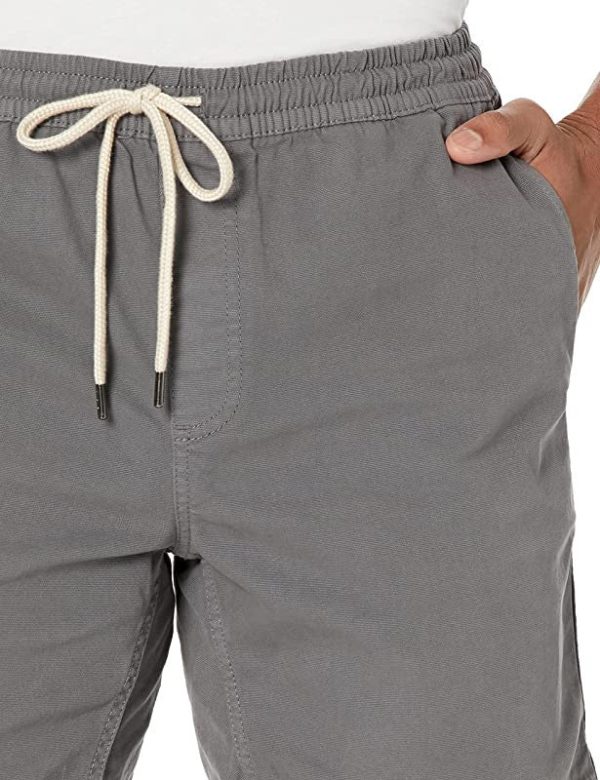 Amazon Essentials Pantalón Corto de Loneta Elástico, Cómodo, con Cintura Elástica, de 18 Cm y Ajuste Entallado (Previamente Goodthreads) Hombre, Gris, XXL Discount