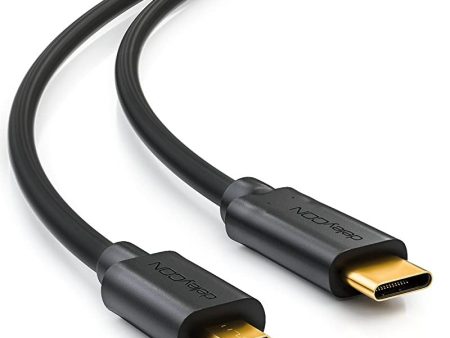 deleyCON 0,5m Cable USB 2.0 - Enchufe Tipo C (USB 3.1 Gen2) en Micro USB Cable de Carga & Datos Compatible con Smartphone Tablet Portátil IMac - Negro Embalaje Deteriorado Sale