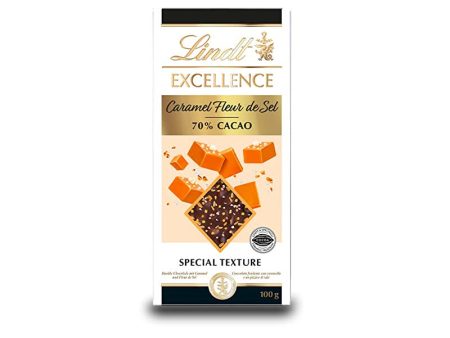 Lindt Excellence Tableta de Chocolate Negro 70% Cacao, con Caramelo y Flor de Sal, 100g Embalaje Deteriorado Cheap