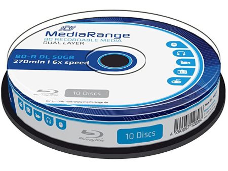 Mediarange MR507 Blu-ray Disc BD-R DL 50GB, 6x de velocidad, en Tarrina, 10 unidades. Hot on Sale